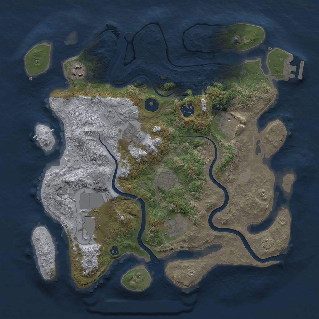 Rust Map: Procedural Map, Size: 3500, Seed: 31799086, 13 Monuments