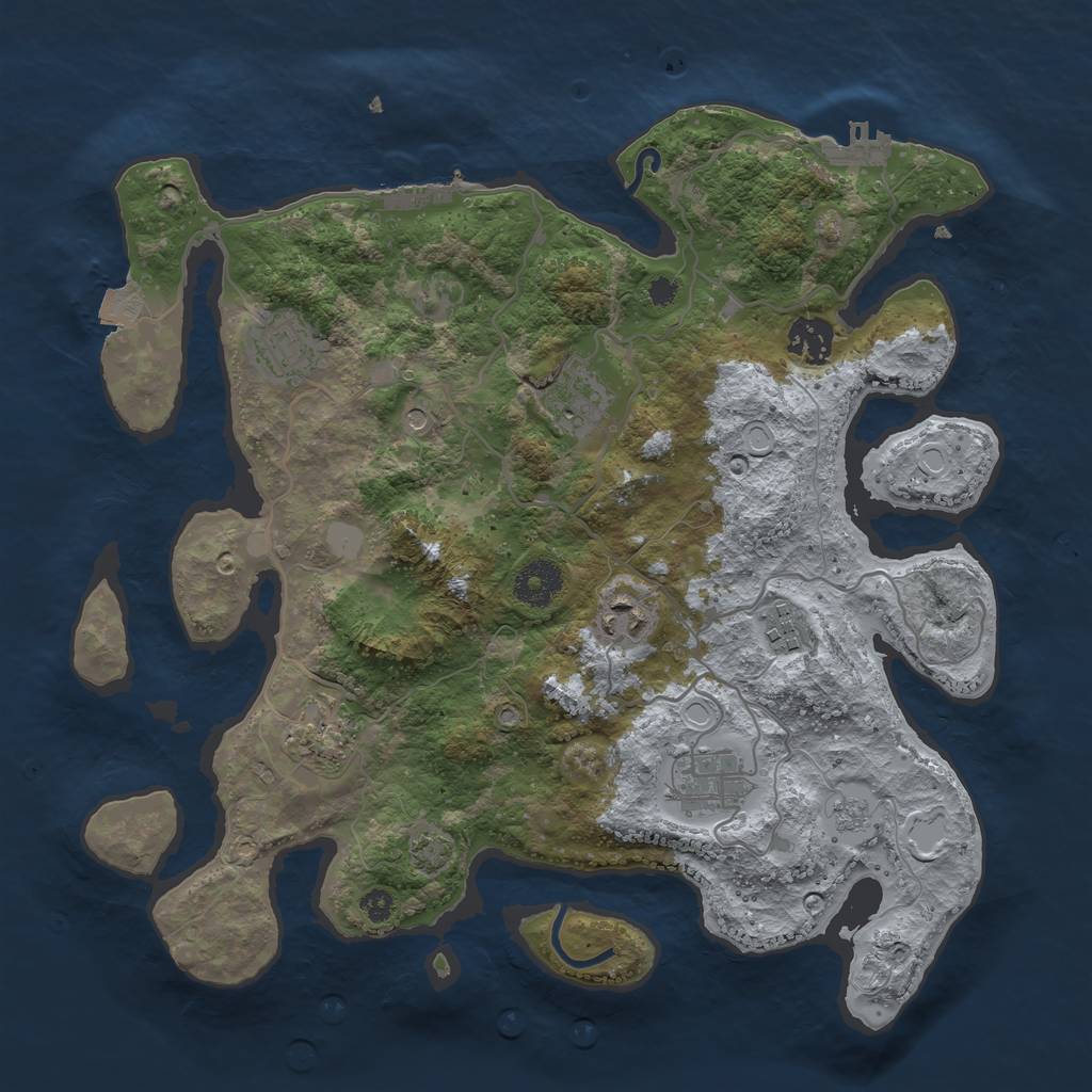 Rust Map: Procedural Map, Size: 3450, Seed: 89323768, 15 Monuments