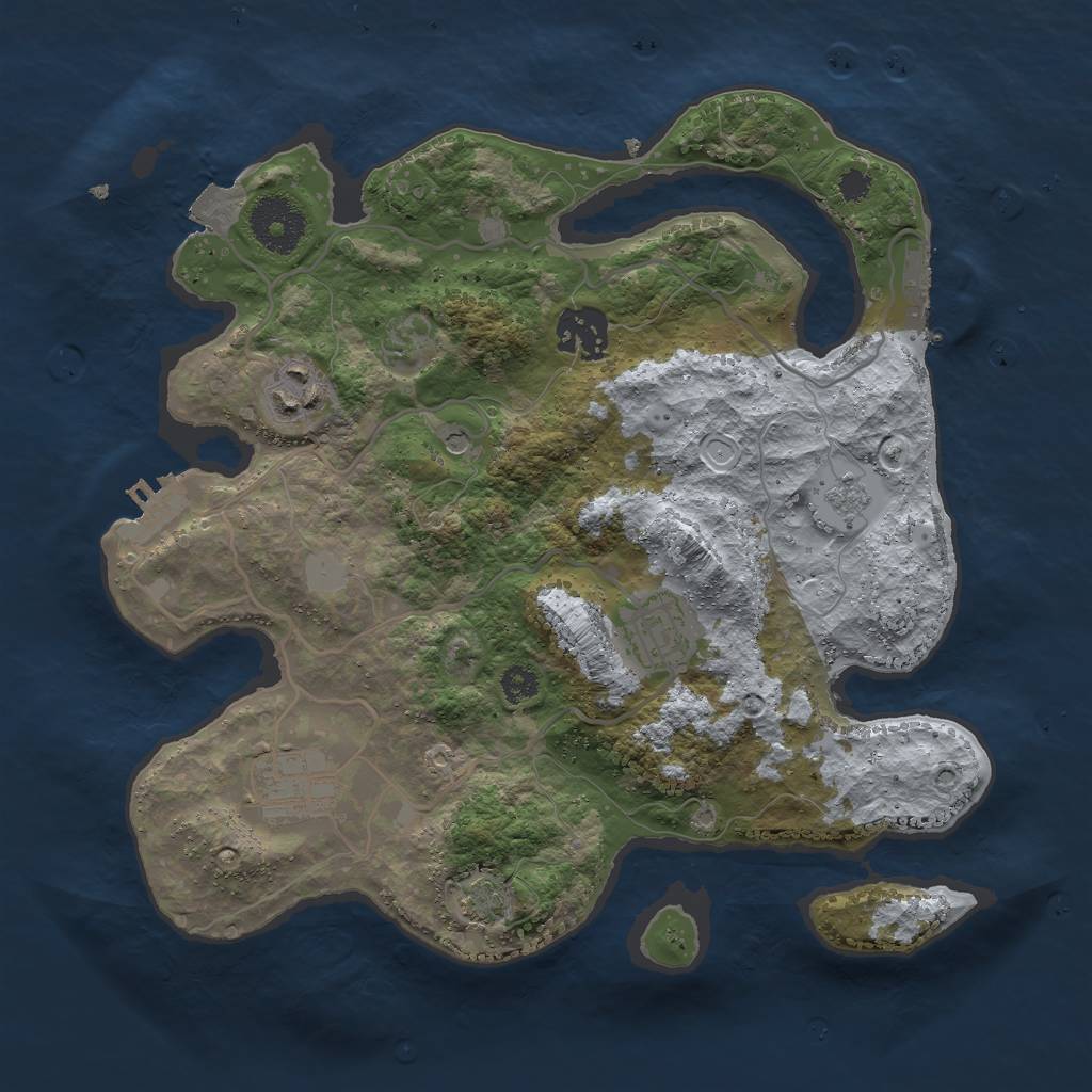 Rust Map: Procedural Map, Size: 3000, Seed: 239638342, 12 Monuments