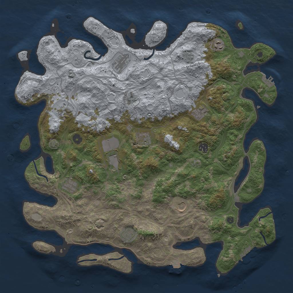 Rust Map: Procedural Map, Size: 4500, Seed: 1588549201, 19 Monuments