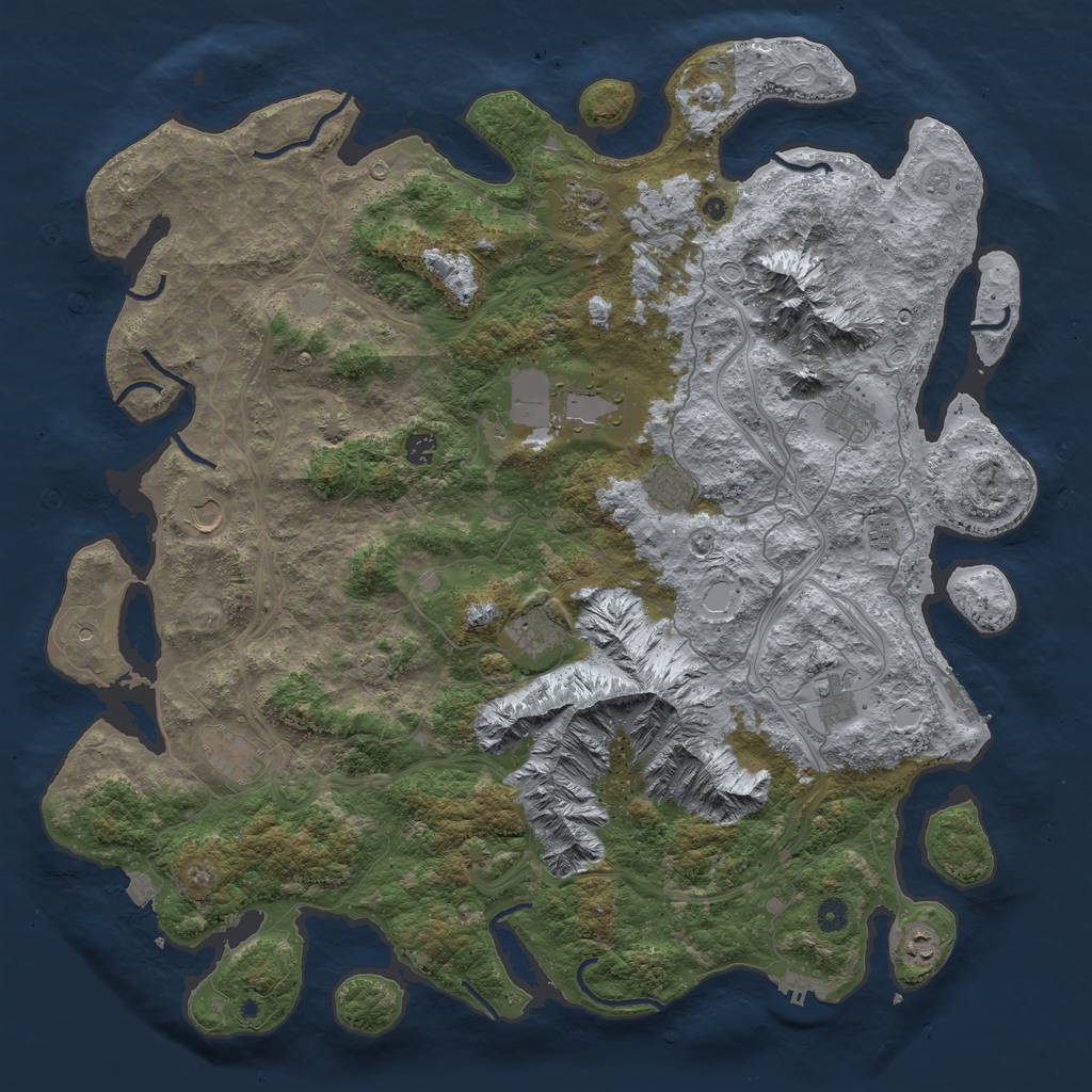 Rust Map: Procedural Map, Size: 5000, Seed: 1099294854, 19 Monuments