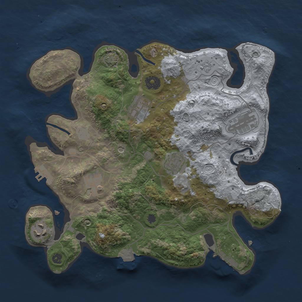 Rust Map: Procedural Map, Size: 3000, Seed: 1653078275, 13 Monuments