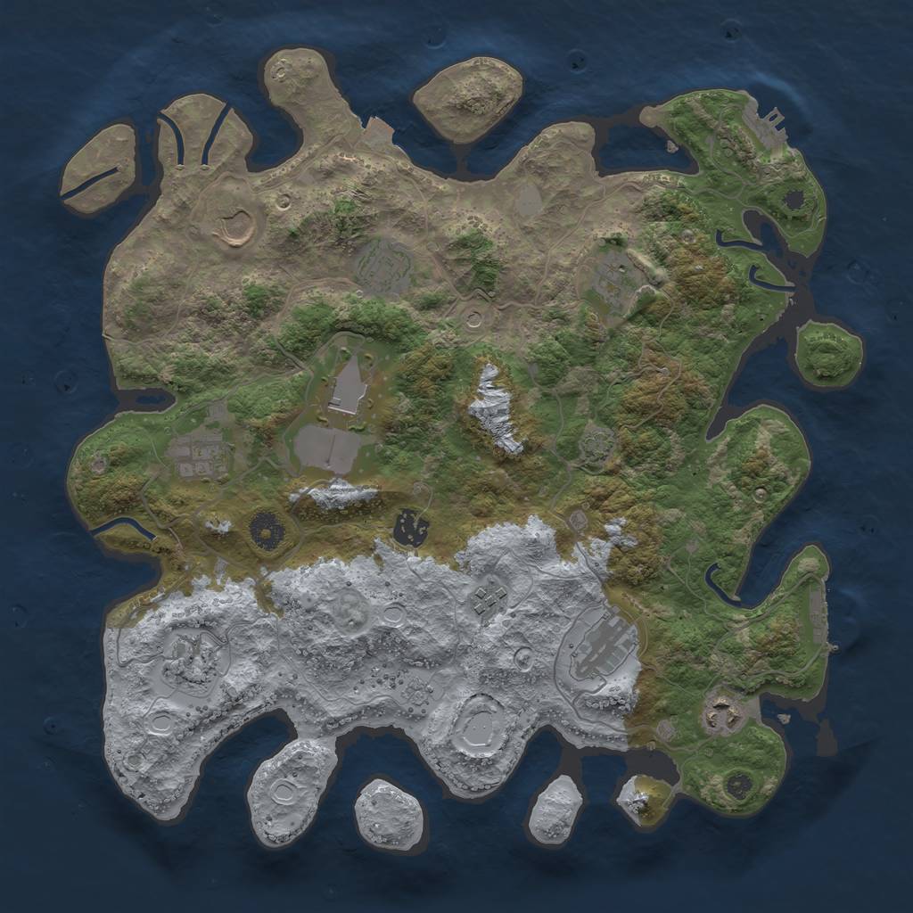 Rust Map: Procedural Map, Size: 3800, Seed: 2024021701, 18 Monuments