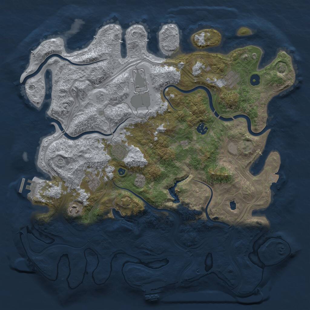 Rust Map: Procedural Map, Size: 4250, Seed: 298359790, 13 Monuments