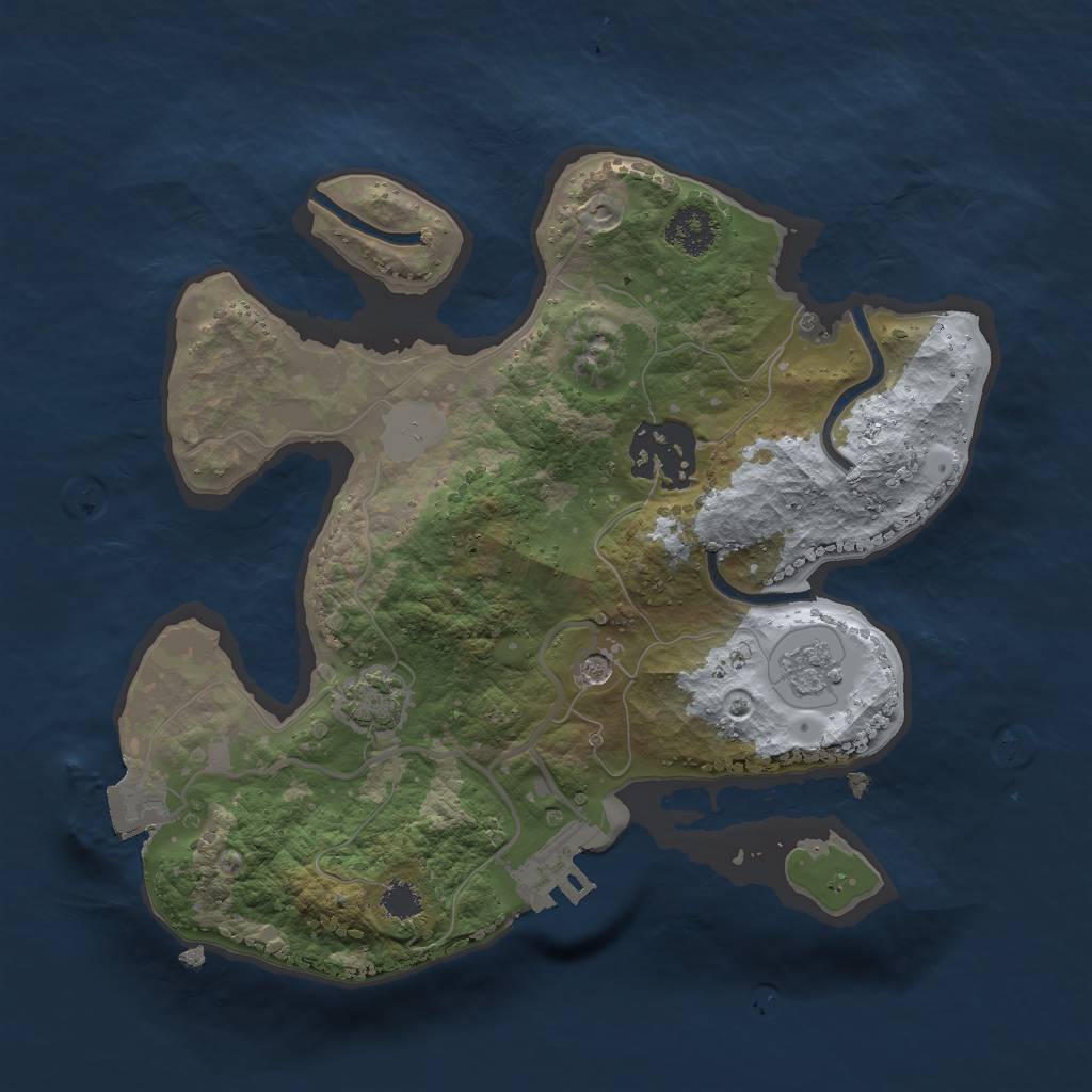 Rust Map: Procedural Map, Size: 2300, Seed: 751485460, 8 Monuments