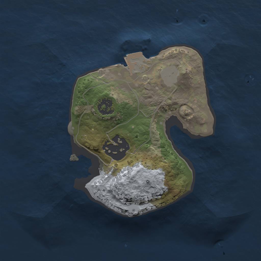 Rust Map: Procedural Map, Size: 1600, Seed: 4444, 4 Monuments