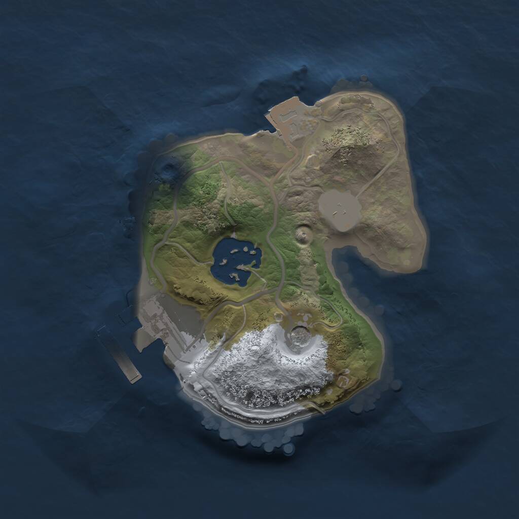 Rust Map: Procedural Map, Size: 1600, Seed: 4444, 4 Monuments