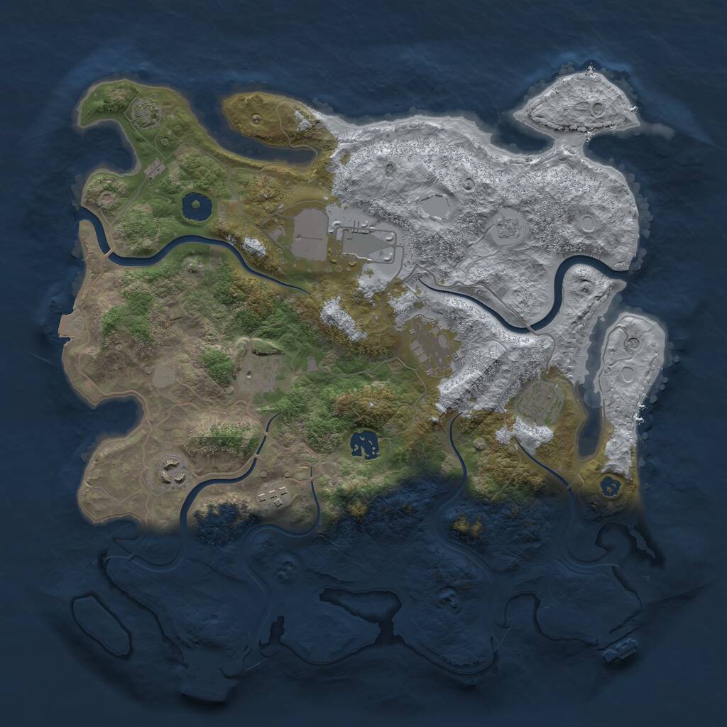 Rust Map: Procedural Map, Size: 3700, Seed: 610, 13 Monuments