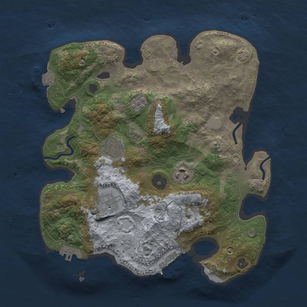 Rust Map: Procedural Map, Size: 3050, Seed: 73, 12 Monuments