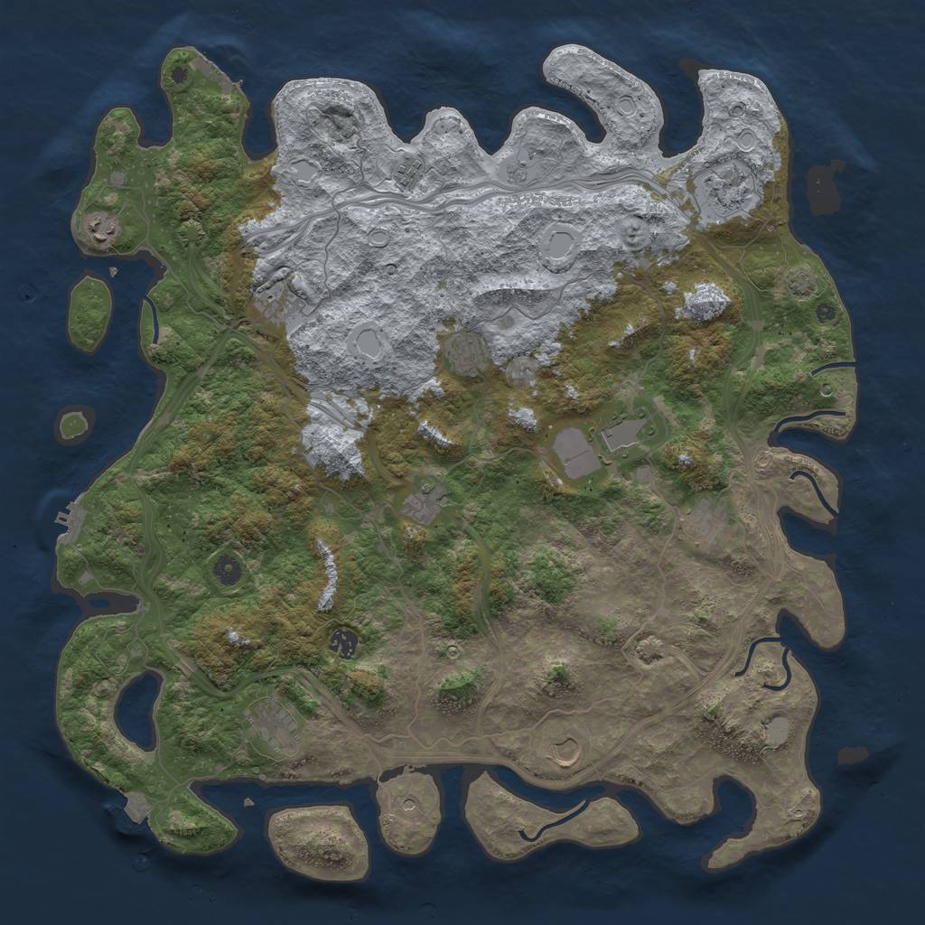 Rust Map: Procedural Map, Size: 4800, Seed: 550215266, 19 Monuments