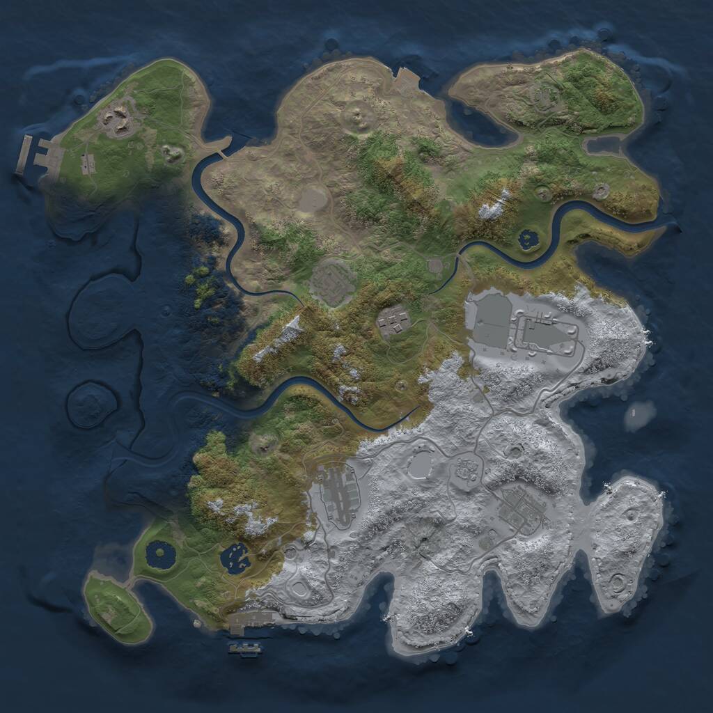 Rust Map: Procedural Map, Size: 3600, Seed: 11702, 13 Monuments