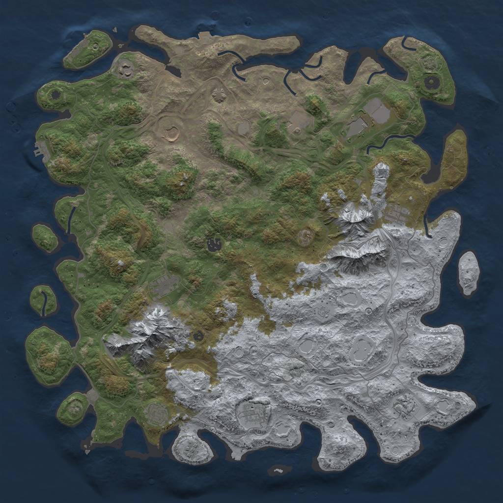 Rust Map: Procedural Map, Size: 5000, Seed: 1405923998, 19 Monuments