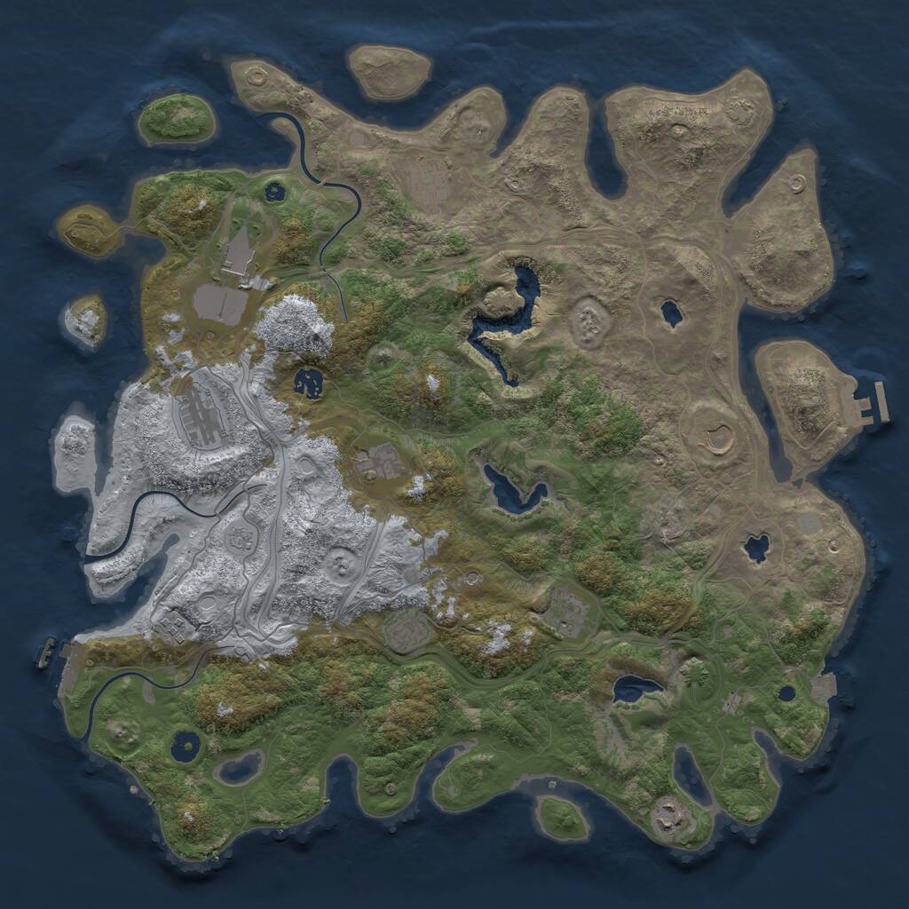 Rust Map: Procedural Map, Size: 4500, Seed: 1590652811, 16 Monuments