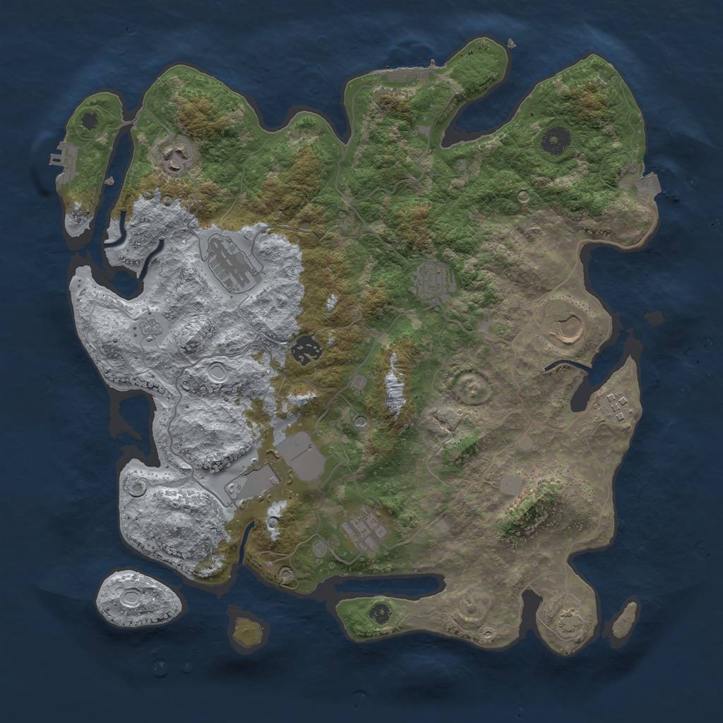 Rust Map: Procedural Map, Size: 3800, Seed: 65289821, 16 Monuments