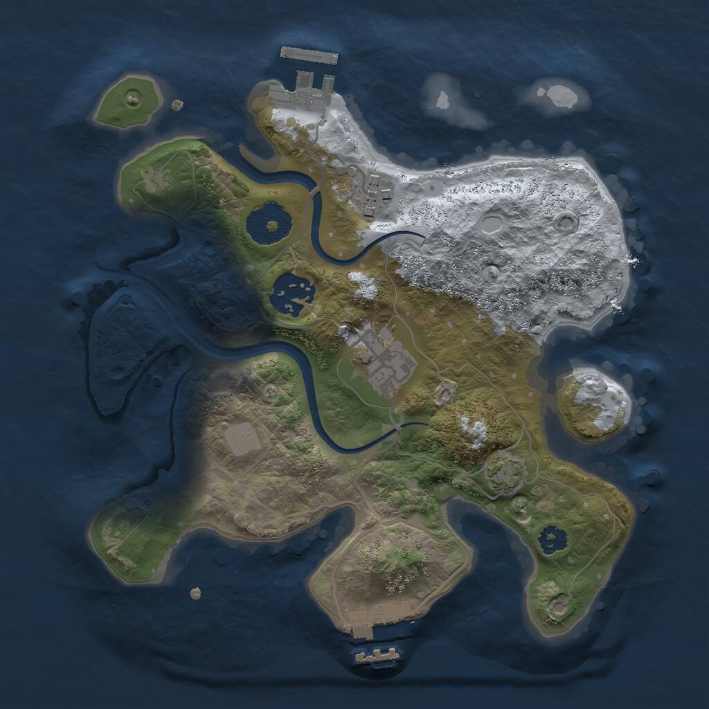 Rust Map: Procedural Map, Size: 2500, Seed: 5001, 7 Monuments