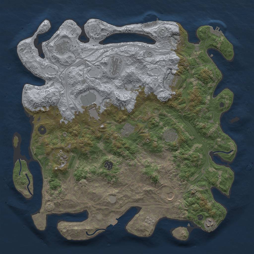 Rust Map: Procedural Map, Size: 4400, Seed: 20980272, 19 Monuments