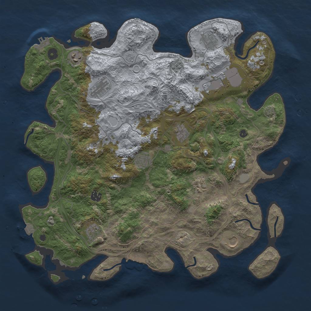 Rust Map: Procedural Map, Size: 4250, Seed: 26091, 19 Monuments