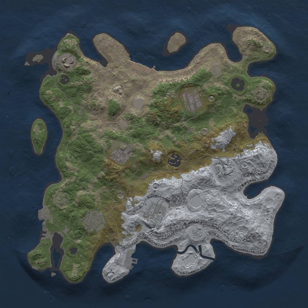 Rust Map: Procedural Map, Size: 3400, Seed: 72989453, 15 Monuments