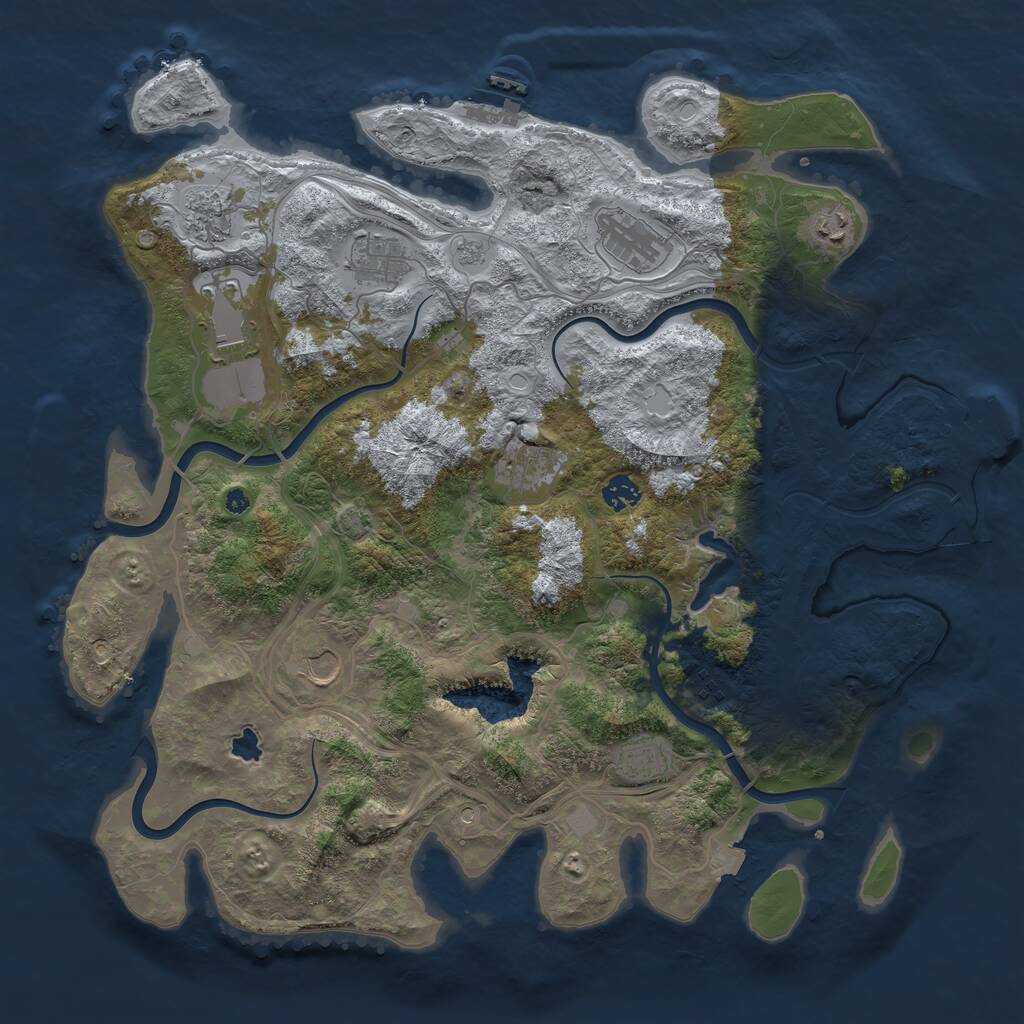 Rust Map: Procedural Map, Size: 4300, Seed: 3661683, 16 Monuments