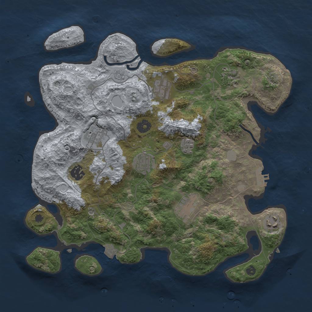 Rust Map: Procedural Map, Size: 3400, Seed: 18896793, 15 Monuments