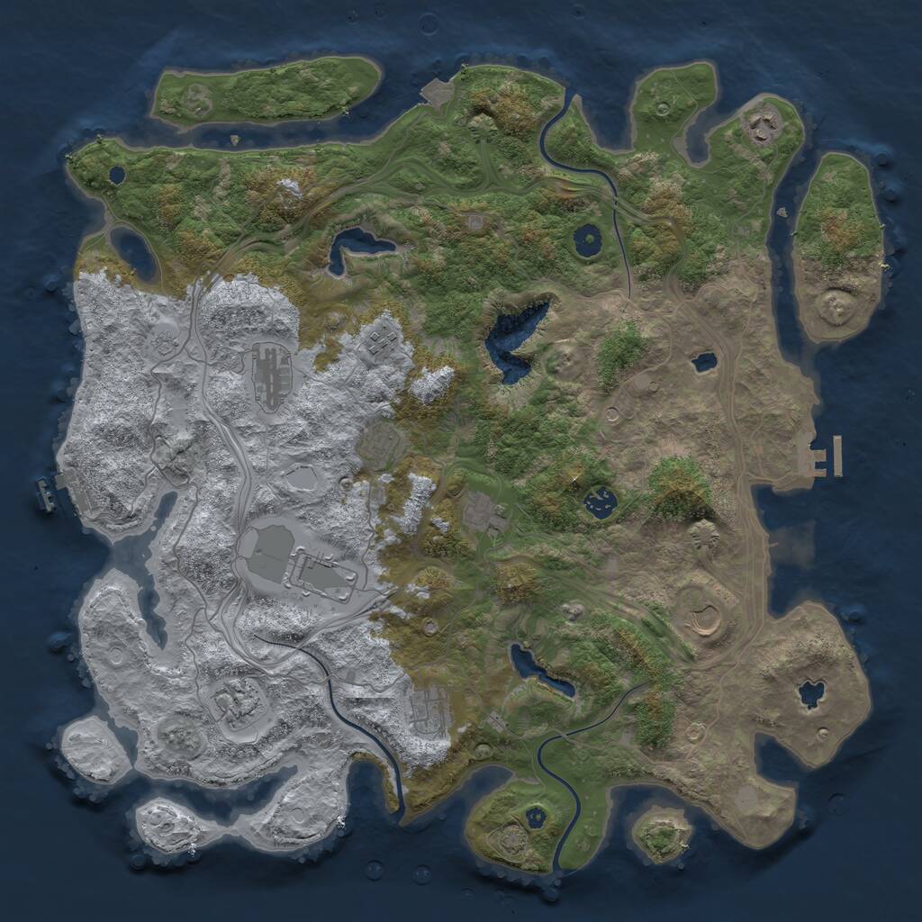 Rust Map: Procedural Map, Size: 4500, Seed: 20240213, 16 Monuments