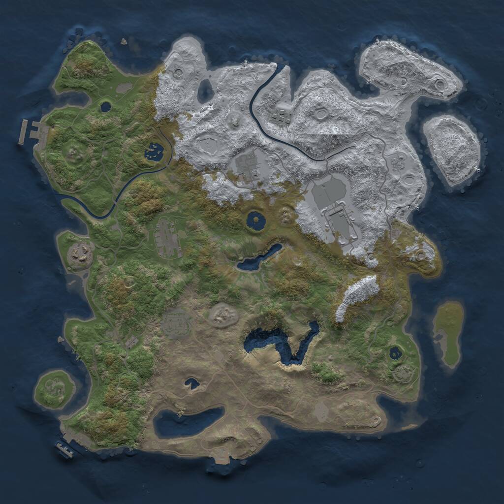 Rust Map: Procedural Map, Size: 4000, Seed: 63479802, 13 Monuments
