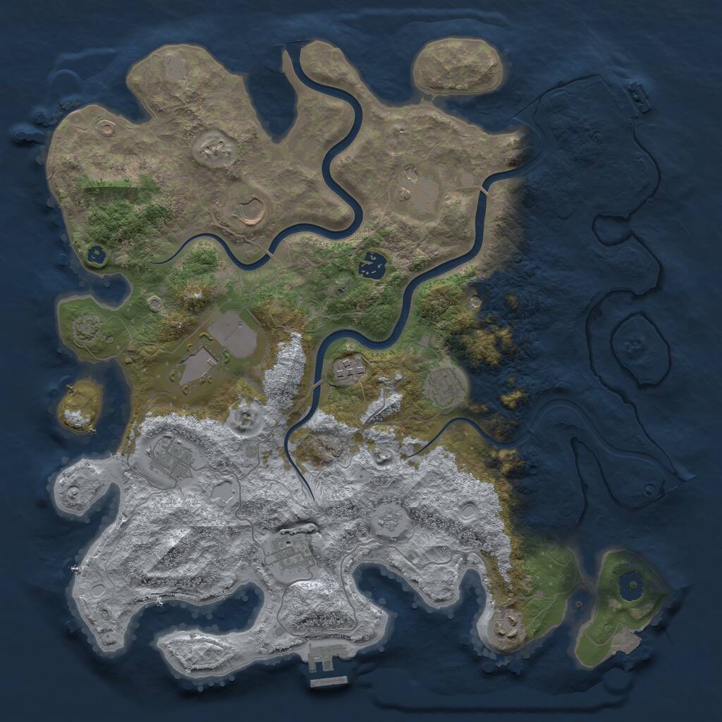 Rust Map: Procedural Map, Size: 3950, Seed: 64554695, 15 Monuments