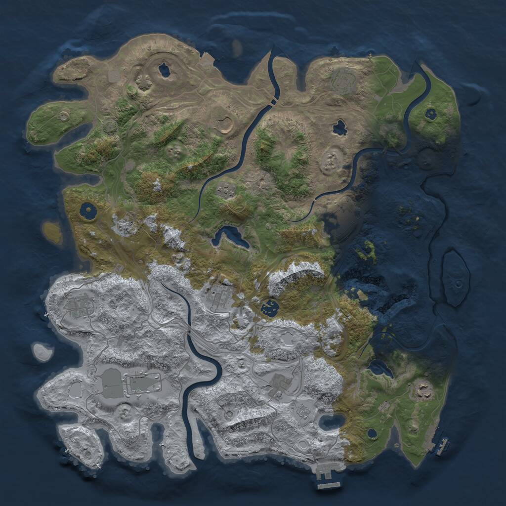 Rust Map: Procedural Map, Size: 4500, Seed: 804948332, 17 Monuments