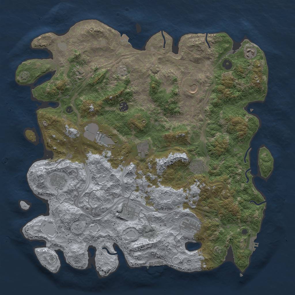 Rust Map: Procedural Map, Size: 4500, Seed: 804948332, 19 Monuments