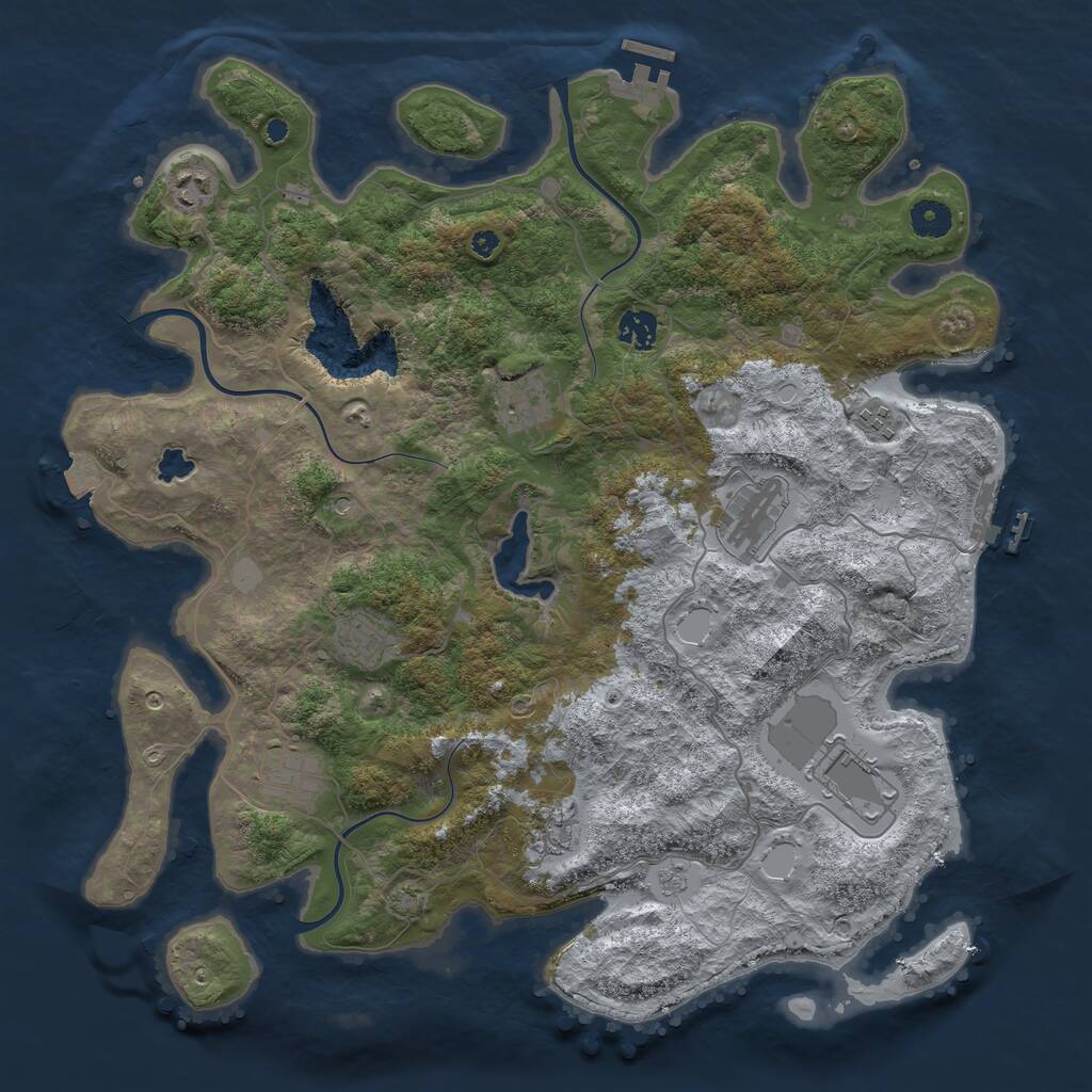 Rust Map: Procedural Map, Size: 4100, Seed: 64669989, 15 Monuments