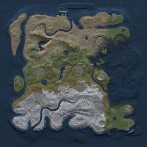 Thumbnail Rust Map: Procedural Map, Size: 4000, Seed: 9336, 14 Monuments