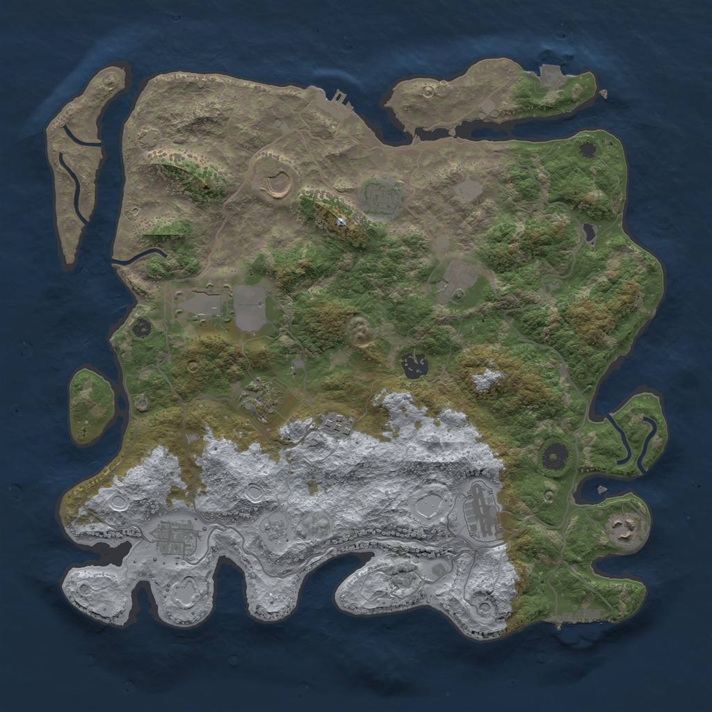 Rust Map: Procedural Map, Size: 4000, Seed: 9336, 18 Monuments