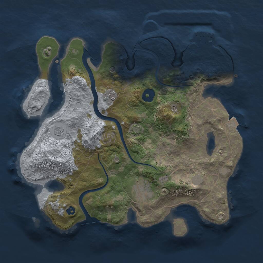 Rust Map: Procedural Map, Size: 3000, Seed: 67412723, 7 Monuments