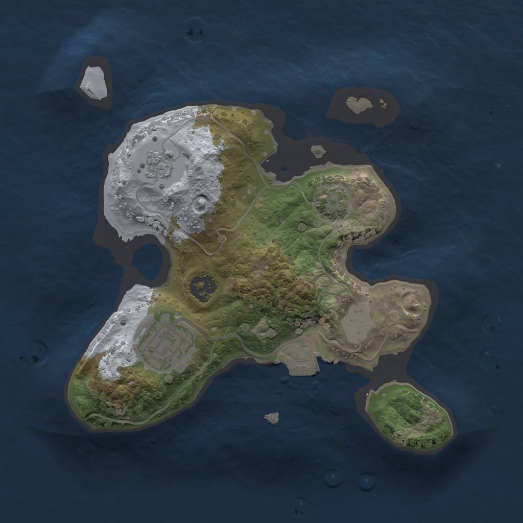 Rust Map: Procedural Map, Size: 2000, Seed: 967831510, 6 Monuments