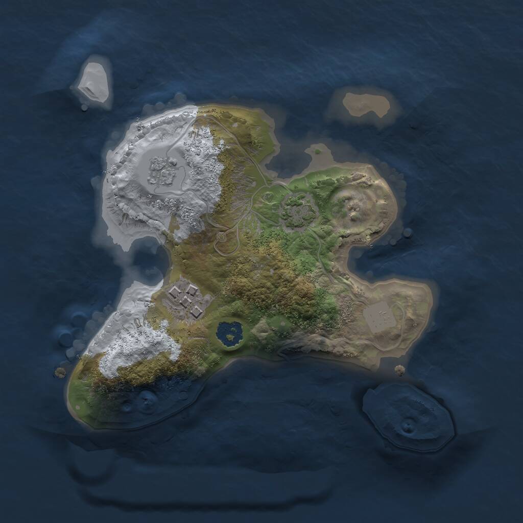 Rust Map: Procedural Map, Size: 2000, Seed: 967831510, 4 Monuments