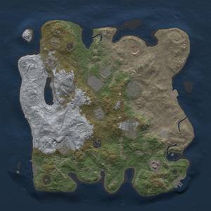 Thumbnail Rust Map: Procedural Map, Size: 3500, Seed: 39111916, 17 Monuments