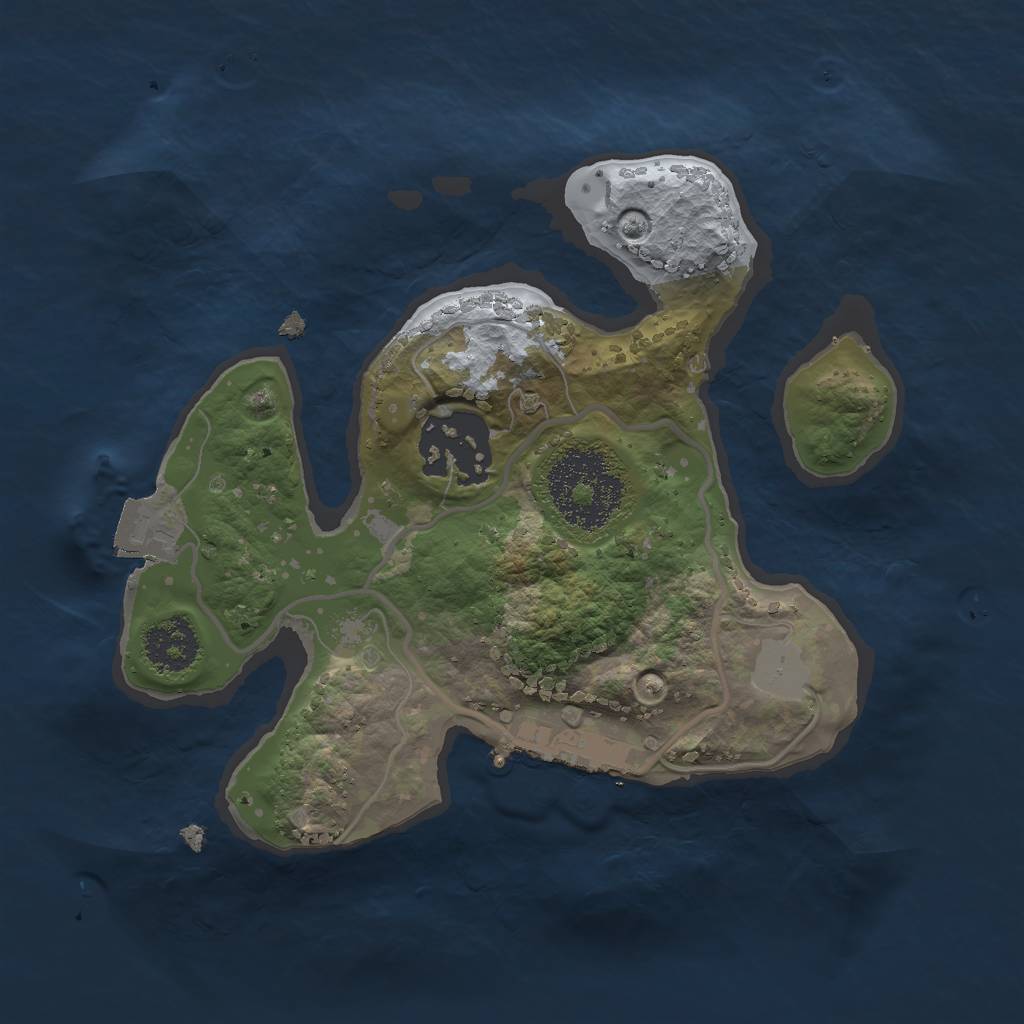 Rust Map: Procedural Map, Size: 2000, Seed: 2857361, 5 Monuments