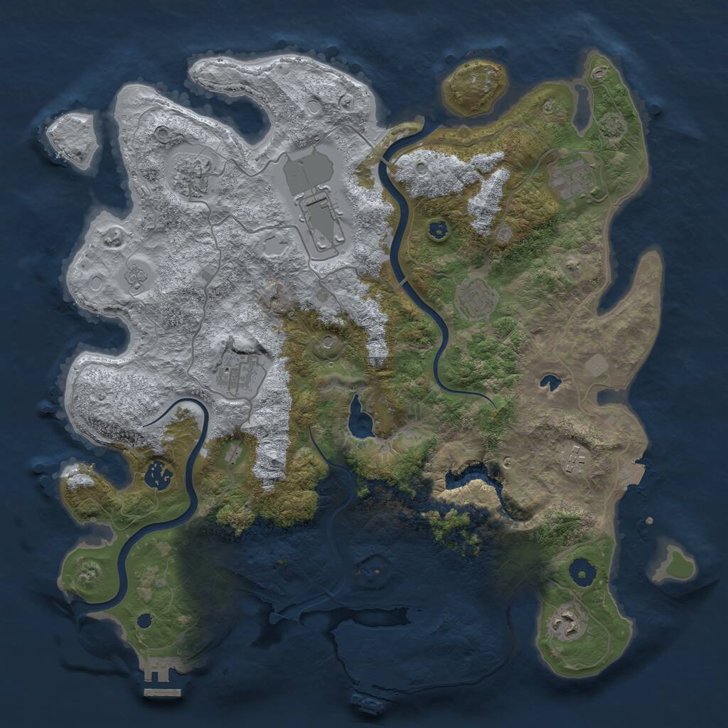 Rust Map: Procedural Map, Size: 4000, Seed: 1210915488, 14 Monuments