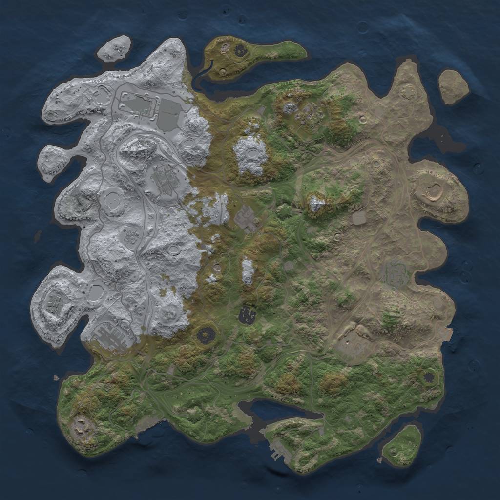 Rust Map: Procedural Map, Size: 4250, Seed: 1489761255, 19 Monuments