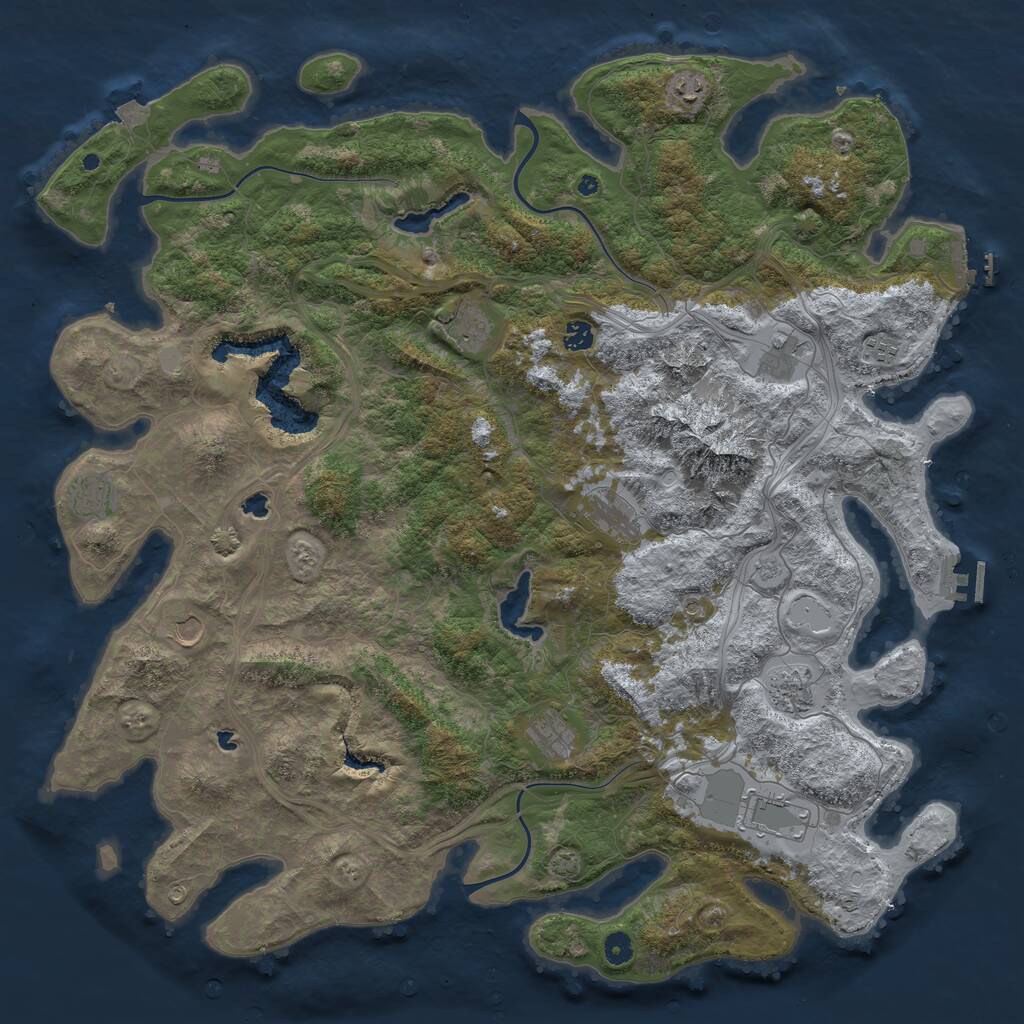 Rust Map: Procedural Map, Size: 5000, Seed: 14234958, 17 Monuments