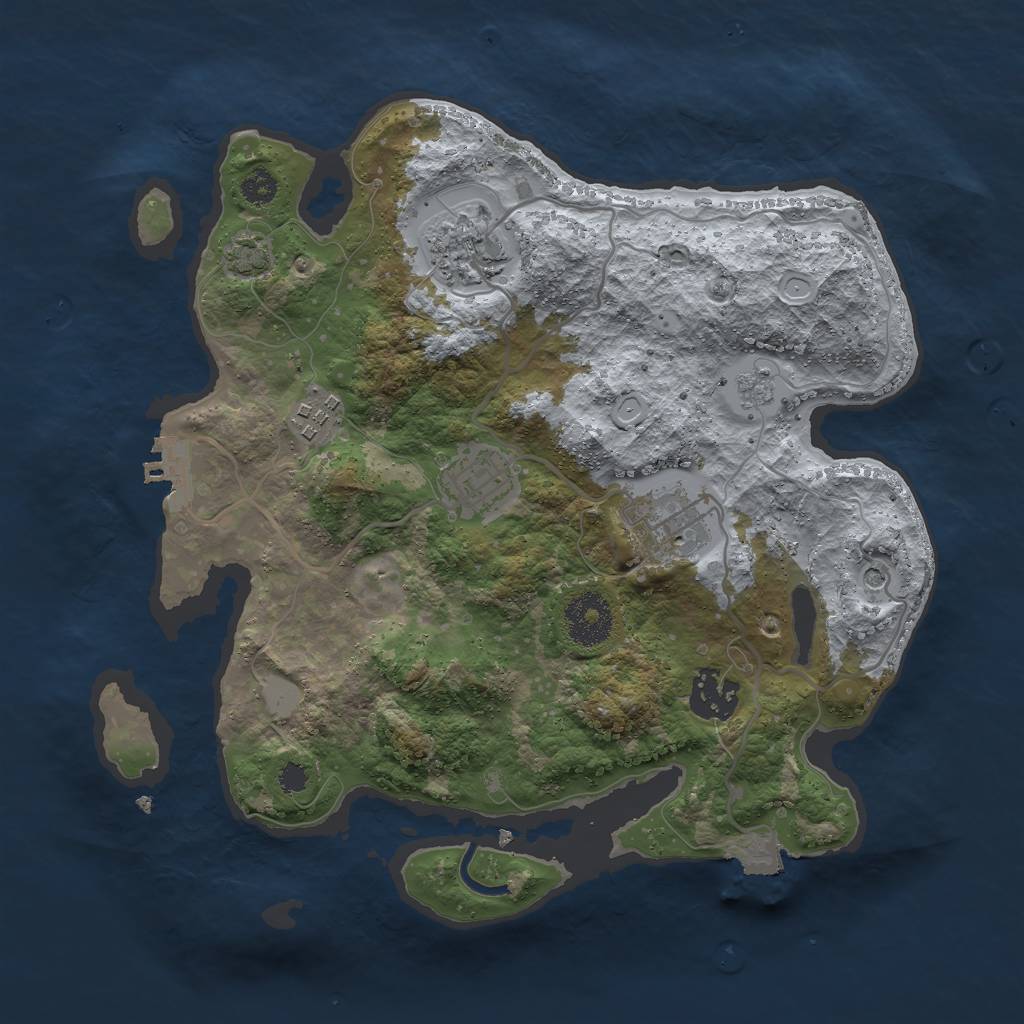Rust Map: Procedural Map, Size: 3000, Seed: 217713221, 12 Monuments