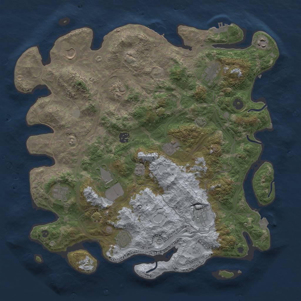 Rust Map: Procedural Map, Size: 4250, Seed: 1722024, 19 Monuments