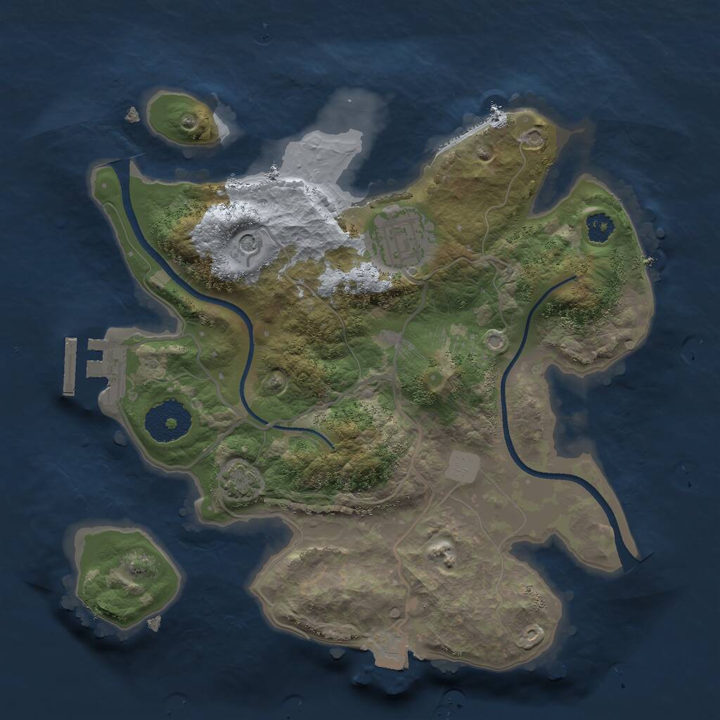 Rust Map: Procedural Map, Size: 2500, Seed: 2004507775, 5 Monuments