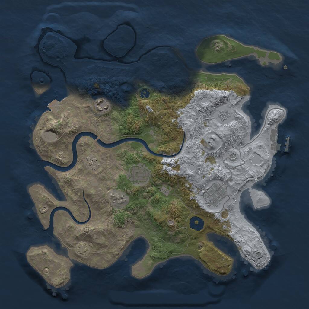 Rust Map: Procedural Map, Size: 3250, Seed: 181276647, 9 Monuments