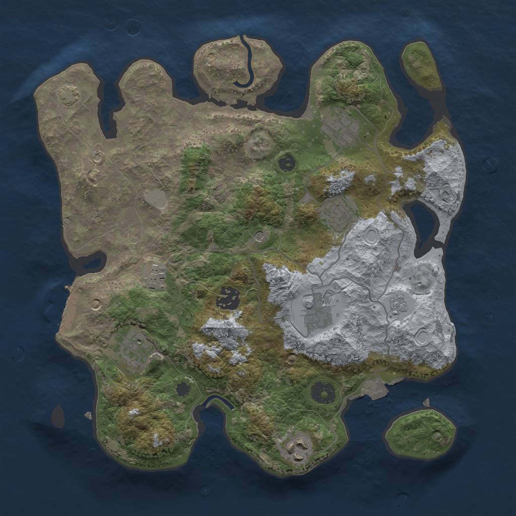 Rust Map: Procedural Map, Size: 3200, Seed: 1761304897, 14 Monuments