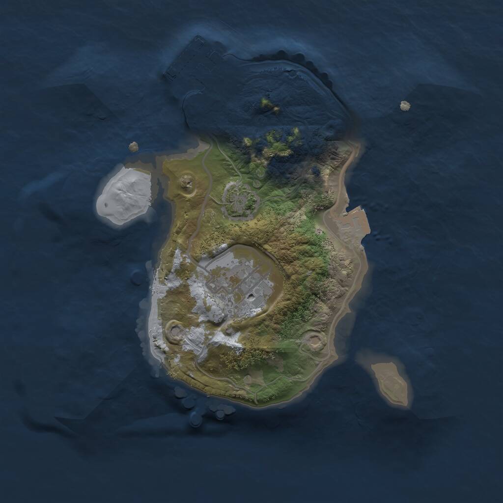 Rust Map: Procedural Map, Size: 2007, Seed: 100, 4 Monuments