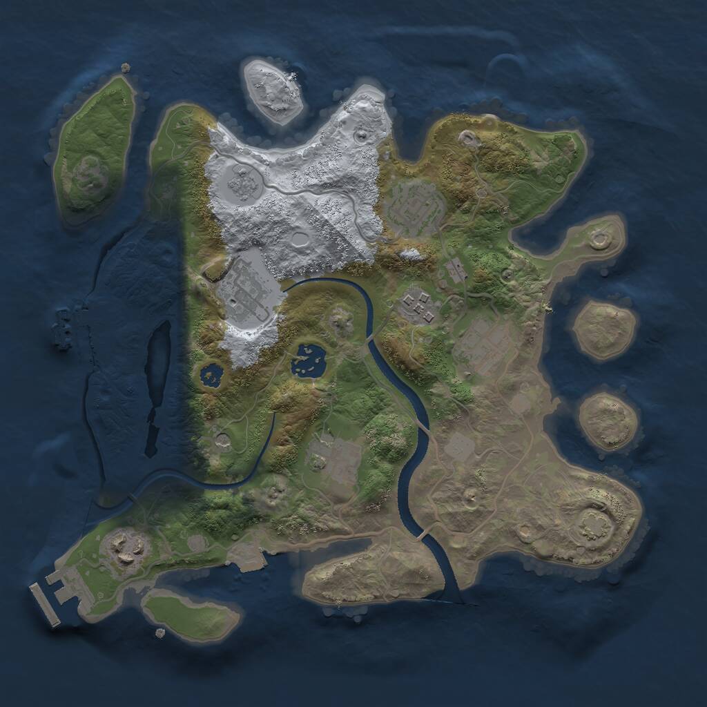 Rust Map: Procedural Map, Size: 3000, Seed: 44643913, 13 Monuments