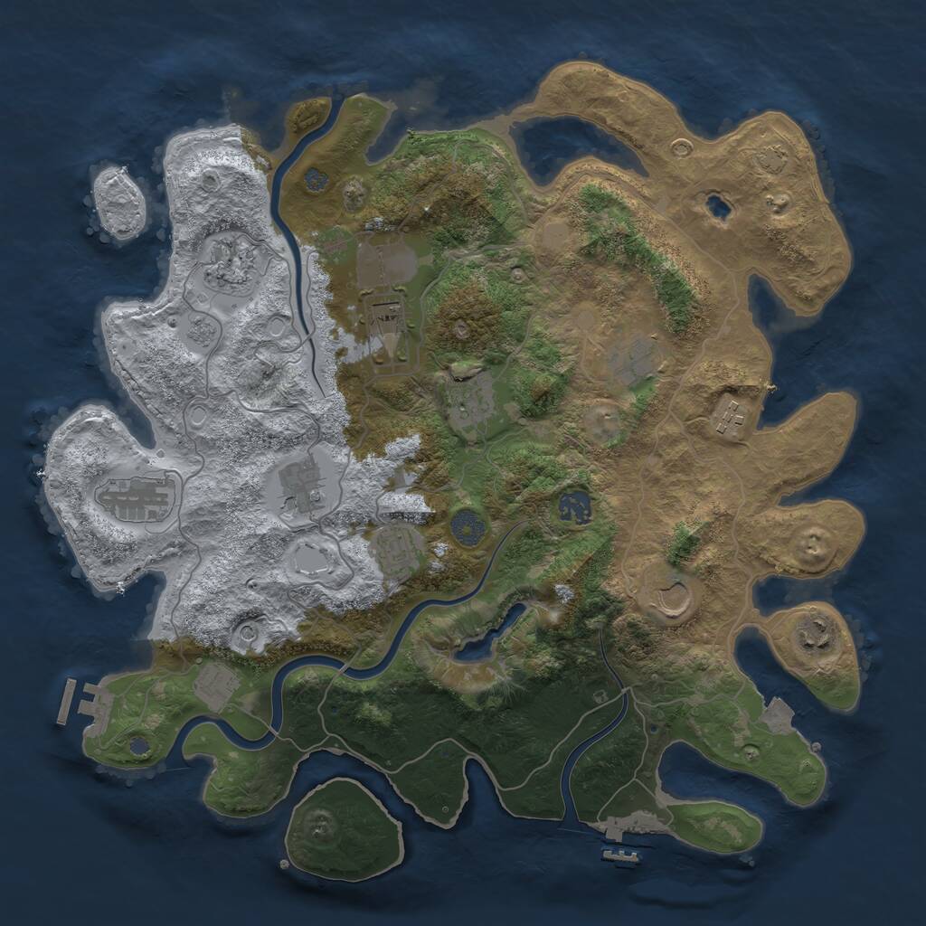 Rust Map: Procedural Map, Size: 4000, Seed: 2117788986, 19 Monuments