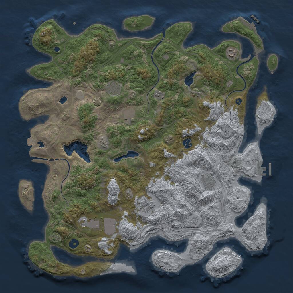 Rust Map: Procedural Map, Size: 4500, Seed: 794367899, 14 Monuments