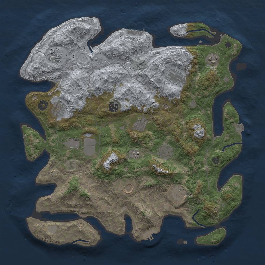 Rust Map: Procedural Map, Size: 4000, Seed: 36812683, 19 Monuments
